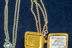 Helen Paddle jewelry gold locket Uncle Mac and gold chain with heart clasp - could be separated for use on the pocket watch Helen Paddle jewelry gold locket Uncle Mac and gold chain with heart clasp - could be separated for use on the pocket watch