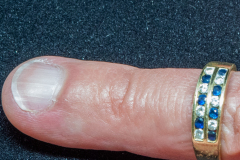 Helen Paddle jewelry gold white and yellow pinkie ring with sapphires and diamonds value $255 in 2004 Helen Paddle jewelry gold white and yellow pinkie ring with sapphires and diamonds value $255 in 2004