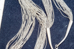 Helen Paddle jewelry silver strands necklace with 2" tapered ends