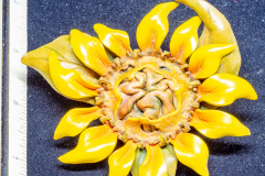 Helen Paddle jewelry sunflower leather brooch Patti