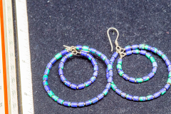Helen Paddle jewelry blue and green bead hoop earrings